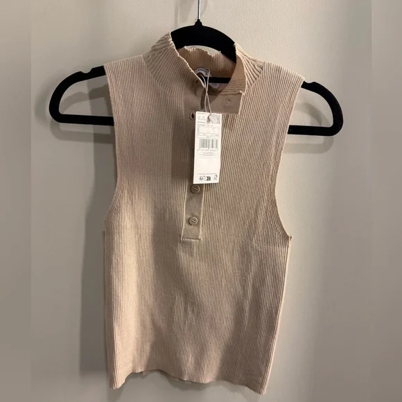 Mango Buttoned Ribbed Top - Picture 3 of 6